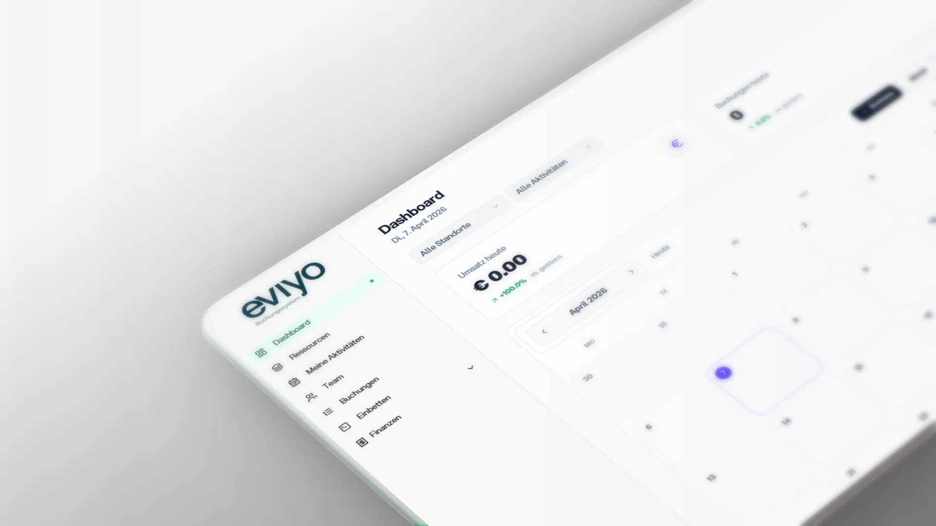 Eviyo Booking: Ansicht des von Crew entwickelten Projekts